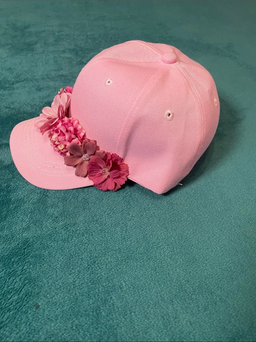 Pink Floral Flower Band Chic Trim Colorful Casual Baseball Cap